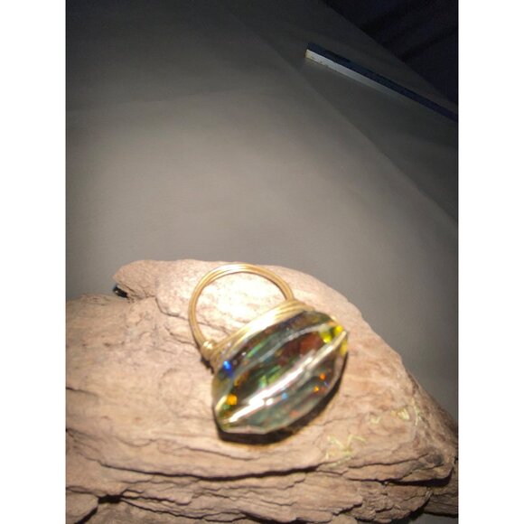 Handcrafted Wire Wrapped Multi-Color Gemstone Ring Size 8 - Picture 5 of 16